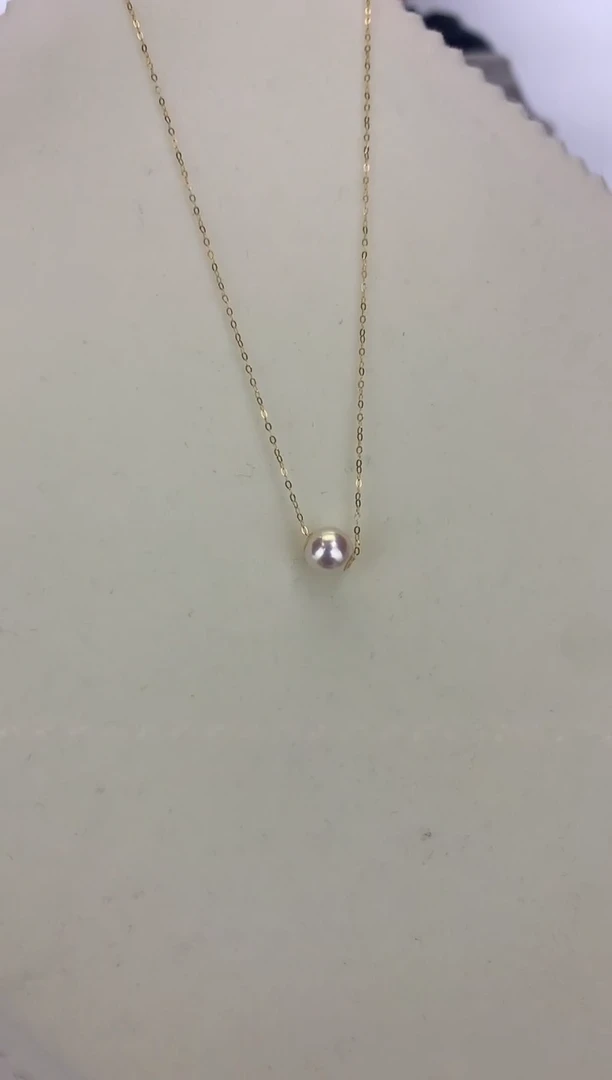 18K金镶嵌DA海水珍珠 GD008 7.5-8 路路通吊坠
