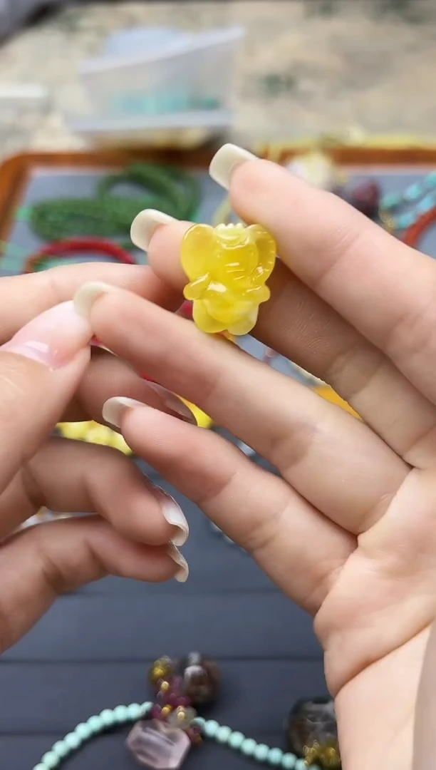 裸石蜜蜡未镶嵌蜜蜡小象配饰GW