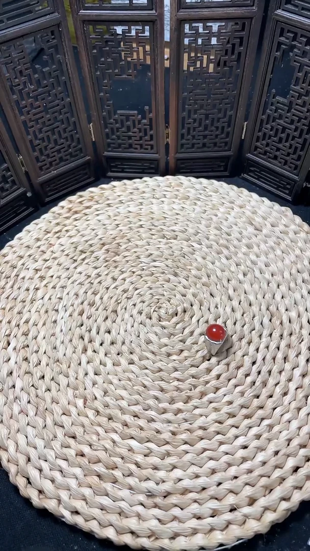 银S925镶嵌戒指南红玛瑙冰红戒指
