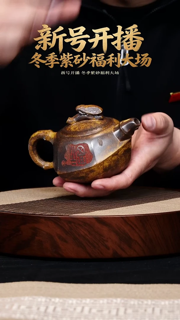 茶壶紫砂柴烧 知足常乐300cc