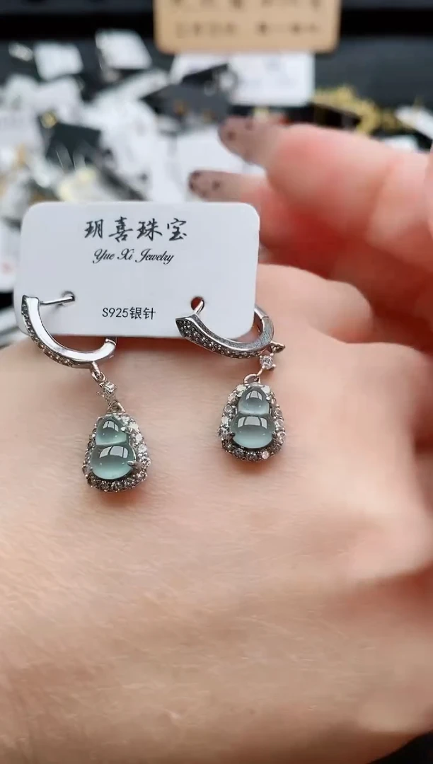 银S925镶嵌戒指翡翠1