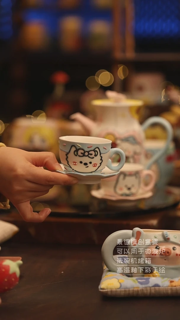 陶瓷景德镇可爱陶瓷釉下彩绘设计师款