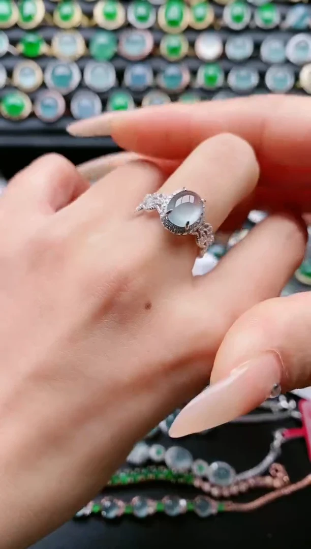 【闪购商品】翡翠戒指银S925镶嵌1111111