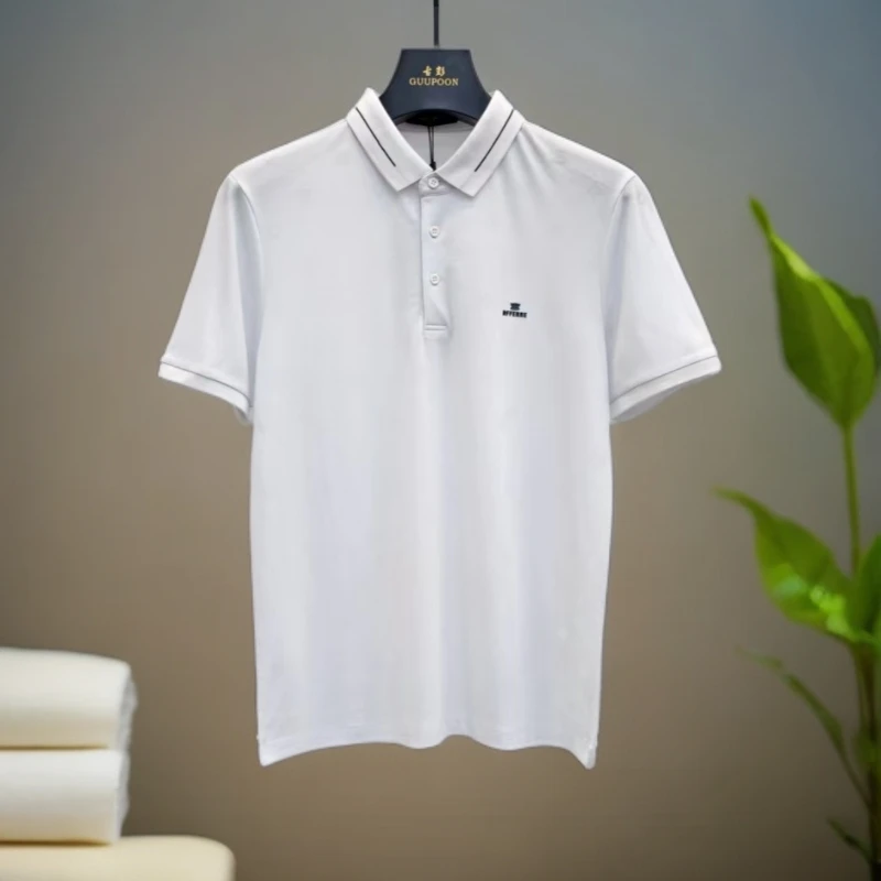 【短袖T恤055】男士品牌原单商务绅士清凉一夏珠地网孔Polo领短袖