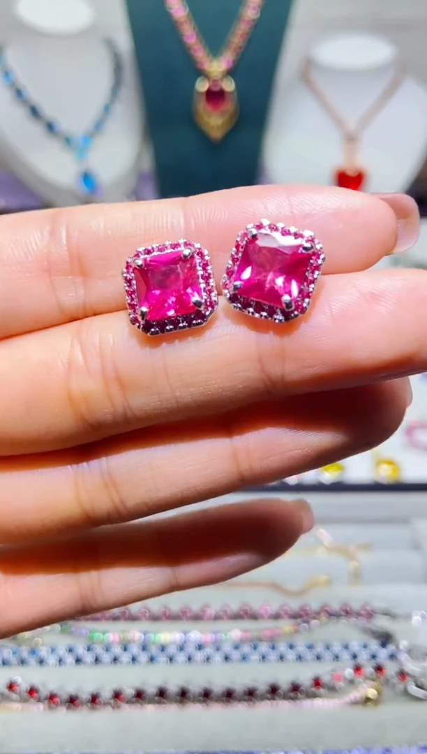 银S925镶嵌耳饰紫晶1