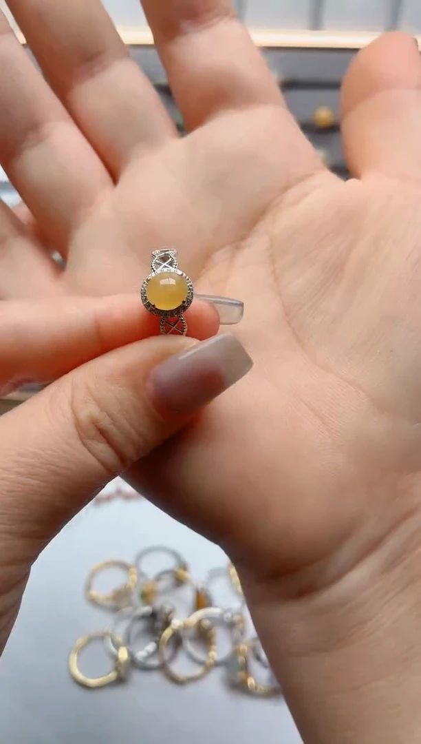 银S925镶嵌戒指翡翠.