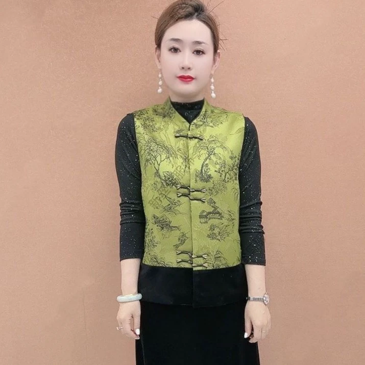 新中式马夹坎肩洋气秋装马甲外穿高端中老年春秋款外套女2025新款