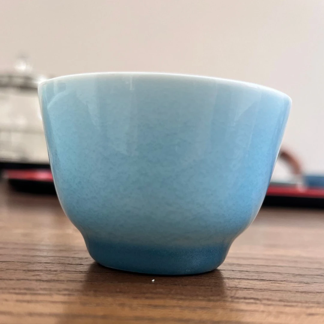 【东方色彩】秋波蓝柴窑直口杯