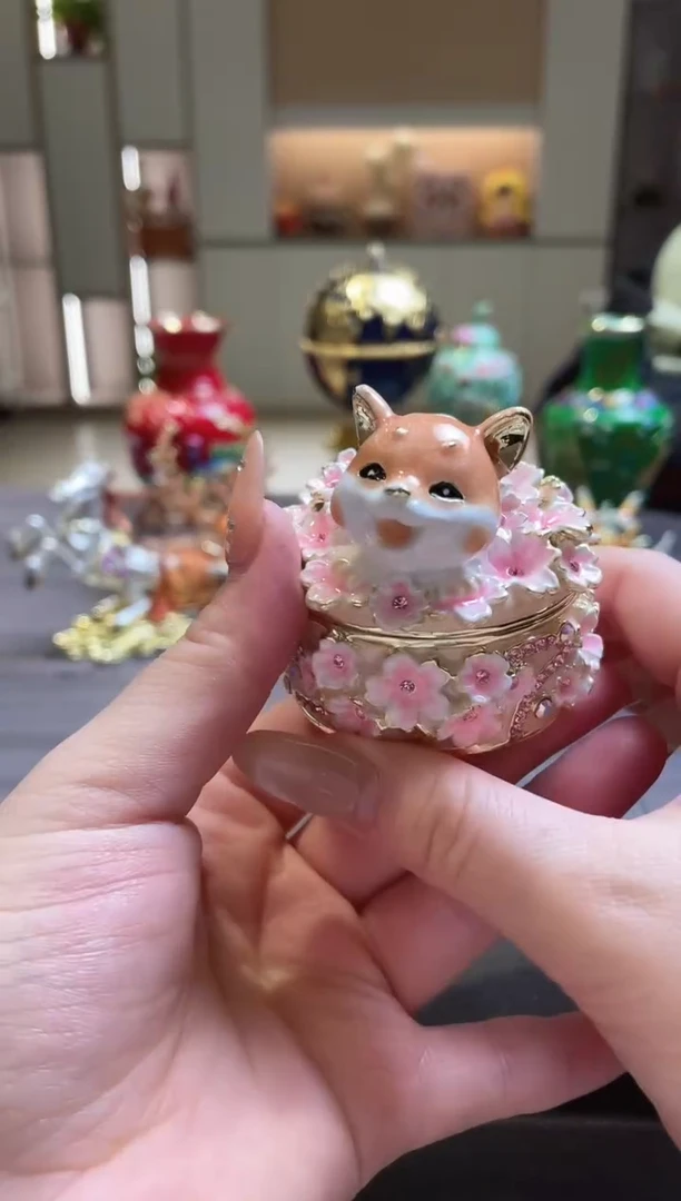 摆件七宝烧珐琅彩首饰盒