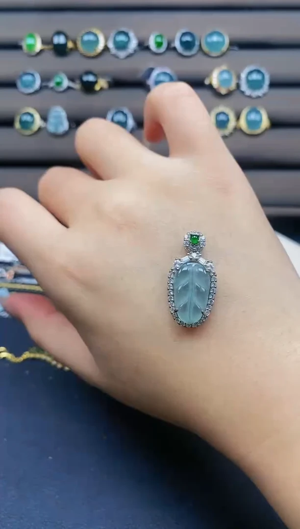 翡翠戒指银S925镶嵌1212