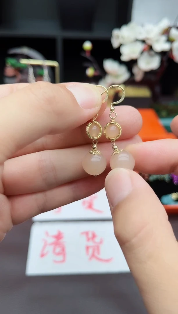 玛瑙/玉髓耳饰银S925镶嵌528000