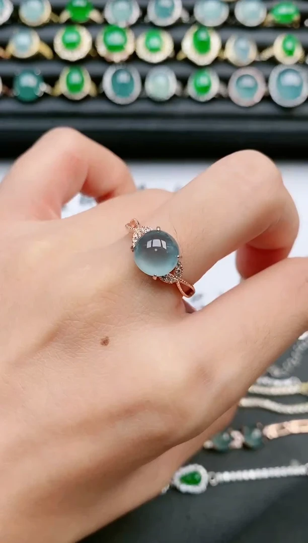 翡翠戒指银S925镶嵌1111111