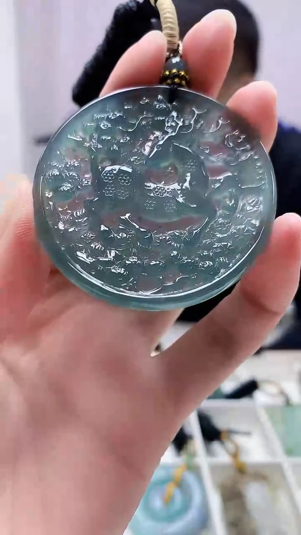 定制翡翠未镶嵌4898zm-毛货挂件鹿牌101
