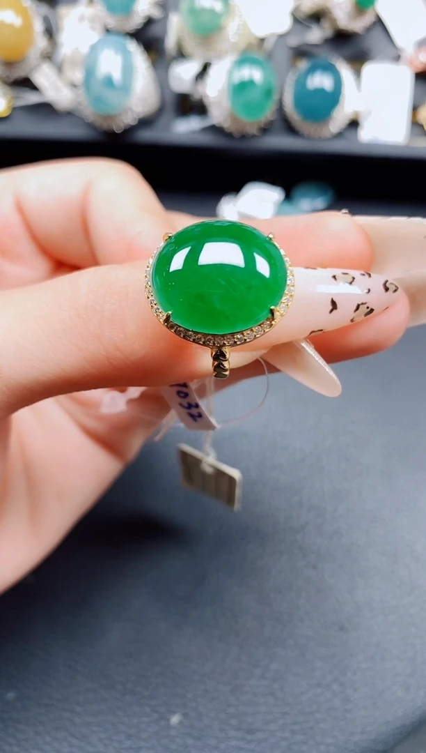银S925镶嵌戒指翡翠翡翠