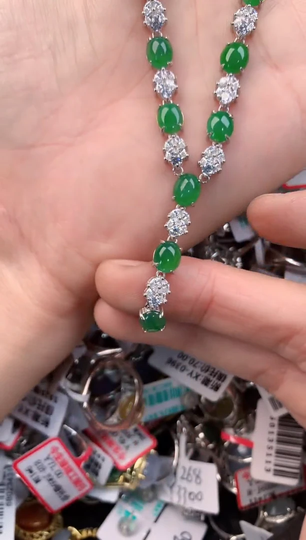 银S925镶嵌戒指翡翠11        3