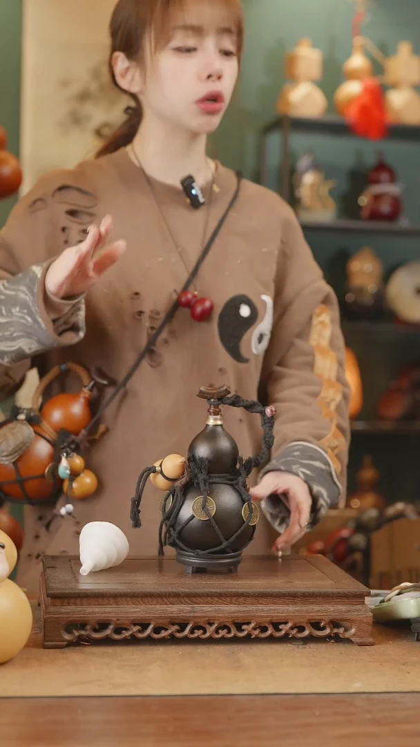 【闪购商品】16号精品天然大漆工艺防渗内胆酒葫芦~