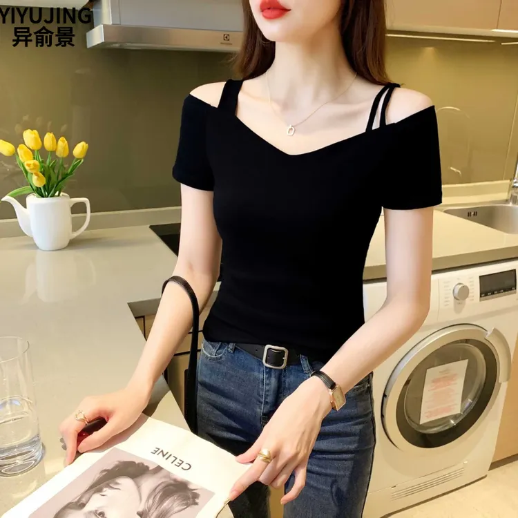 短袖T恤女夏季显瘦洋气设计打底衫女款爆款冬季女生秋冬衣服内搭