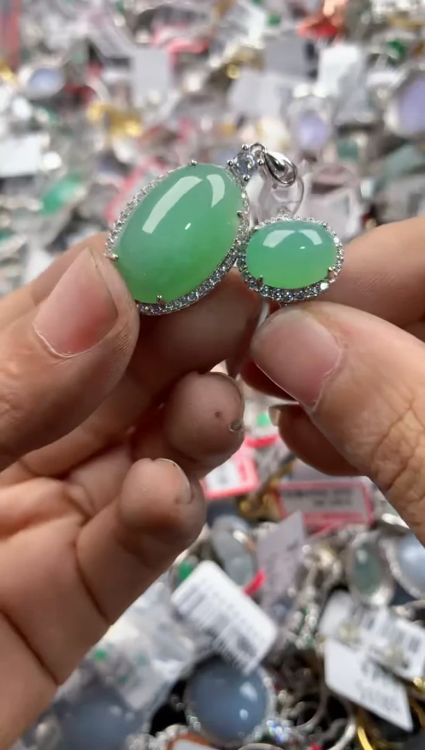 银S925镶嵌戒指翡翠16                 6