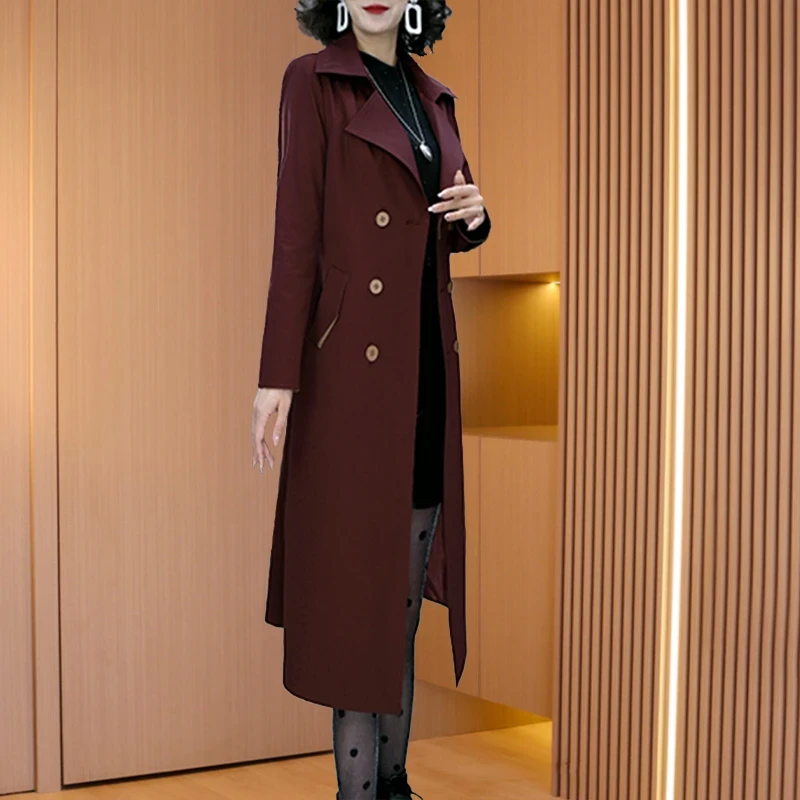 拉夏贝尔杭州意法风衣外套女2025新款爆款洋气春秋季喜婆婆妈妈装