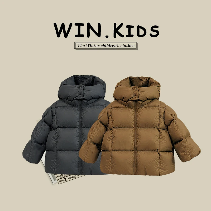 男童羽绒服中长款冬装连帽加厚90新国标白鸭绒儿童冬季羽绒服棉衣