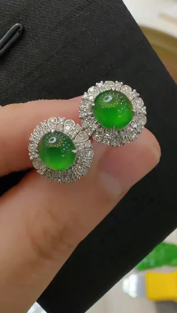 【闪购商品】翡翠耳饰18K金镶嵌多样性团购发一件