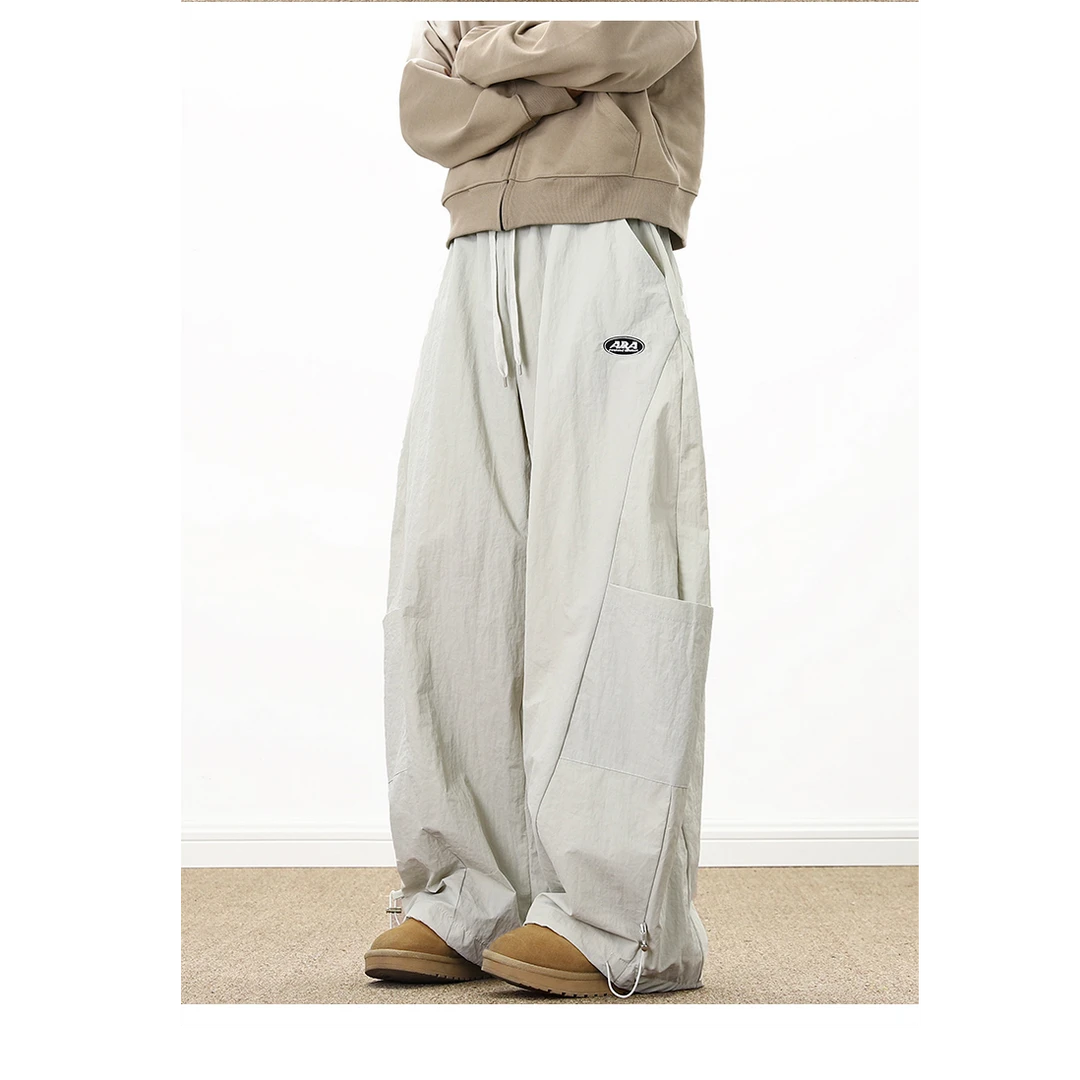 干净合身棕色弯刀裤男春夏秋潮牌防风防水冲锋裤户外滑雪裤子夏季