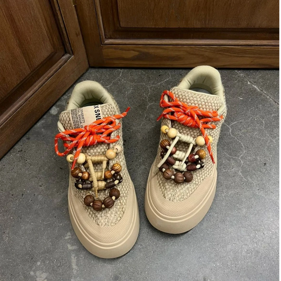 INXXSNEAKER（King精选）糙米棕珠珠鞋休闲时尚防滑耐磨【观园】系列