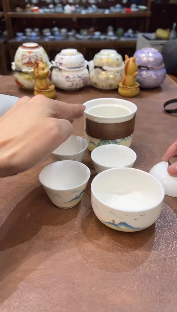 真的很便宜会开片的旅行茶具