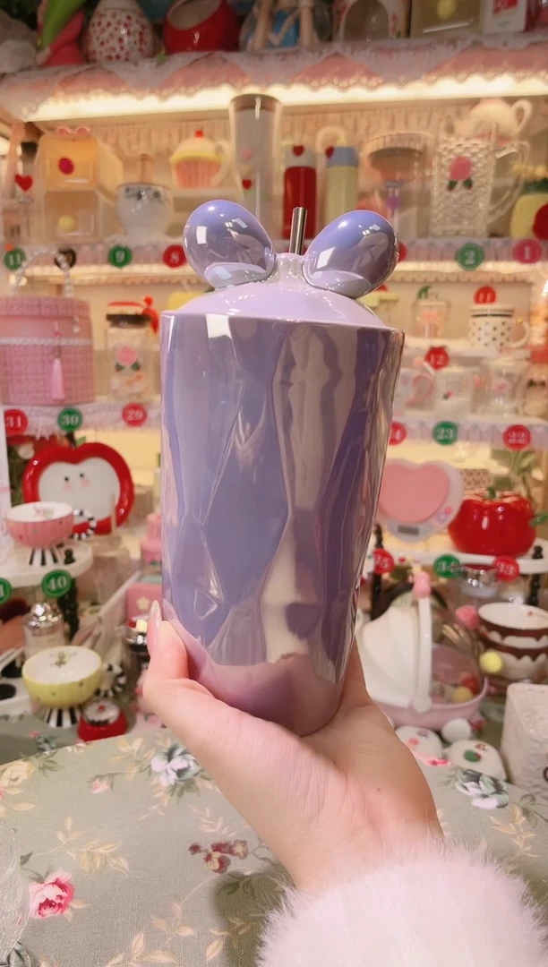 【闪购商品】摆件米奇吸管杯紫色品质好，发货快，放心拍