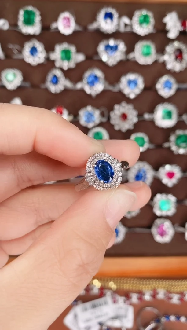 【闪购商品】蓝宝石18K金戒指18K金镶嵌1