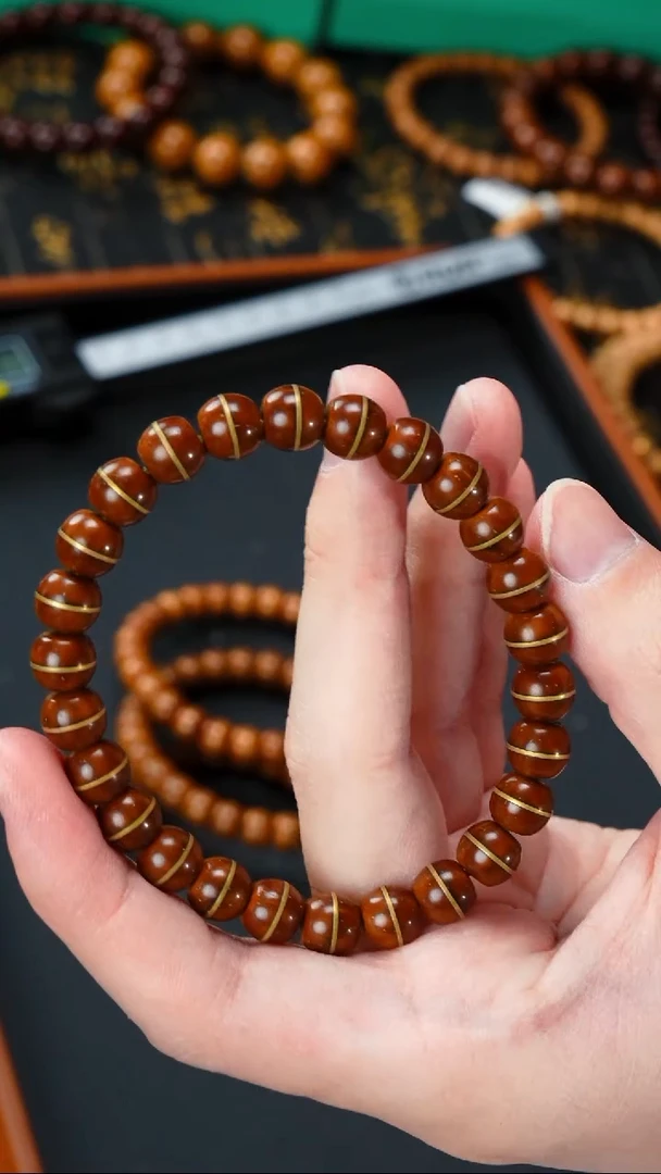 紫金鼠手串实心一线天8+