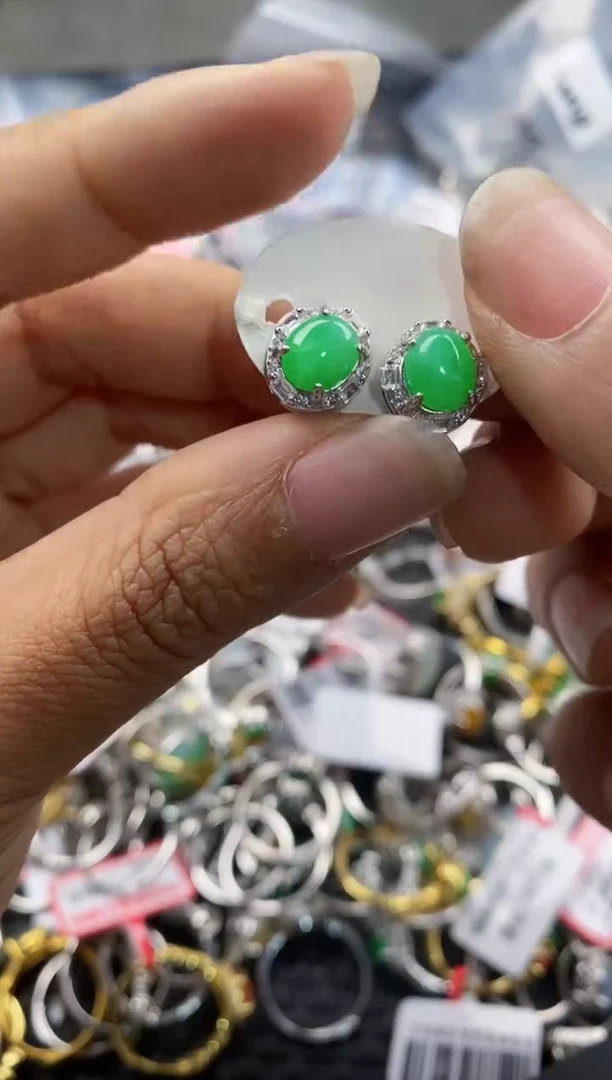 银S925镶嵌戒指翡翠999                  1