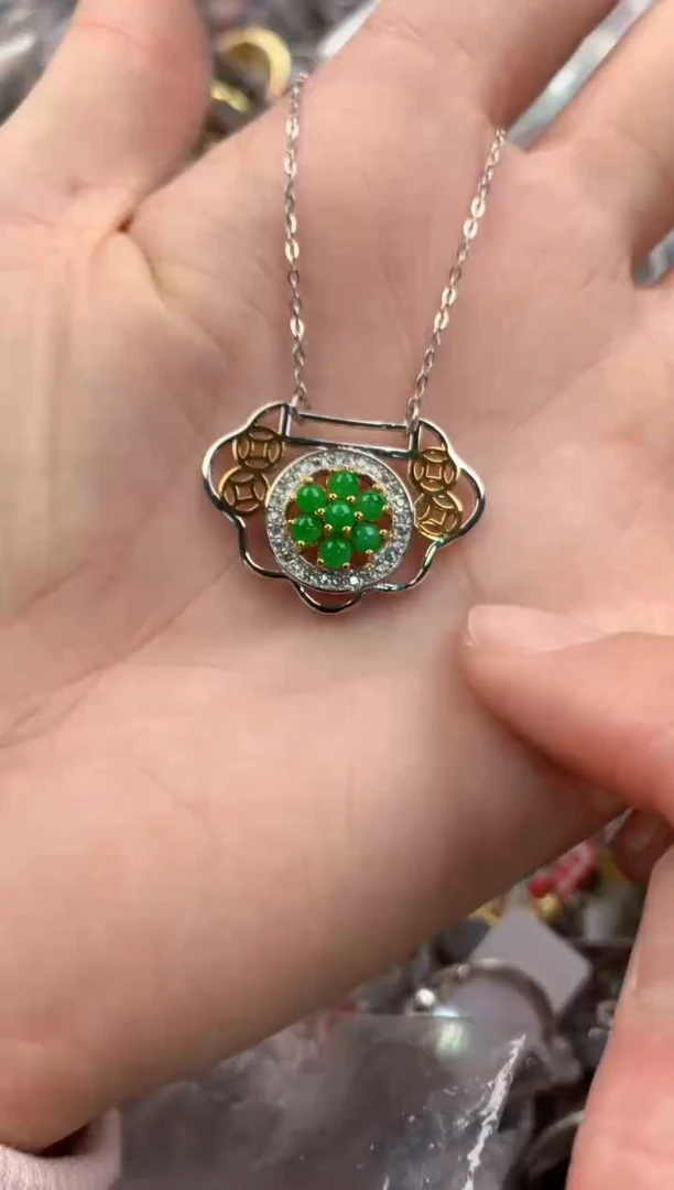 银S925镶嵌戒指翡翠444   4