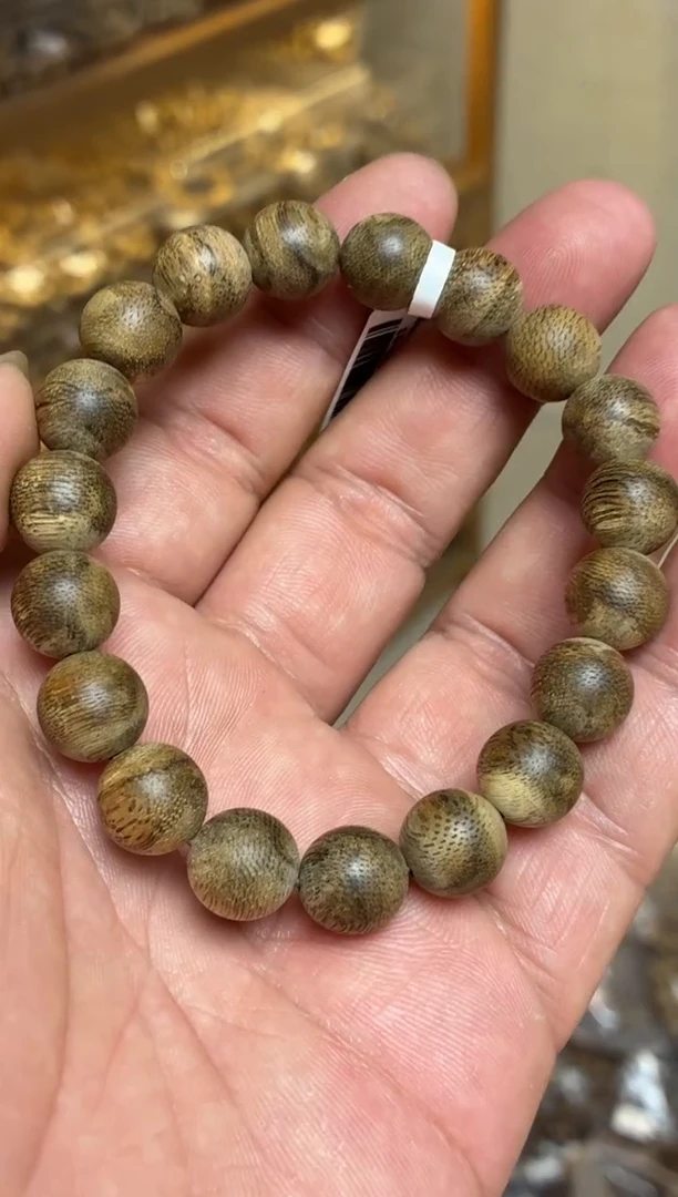 沉香手串 文莱圆珠单圈昆仑梅格1.1多样性发其一