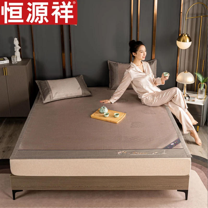 冰藤席三件套冰丝凉席折叠席子凉床软席双人儿童防滑空调席