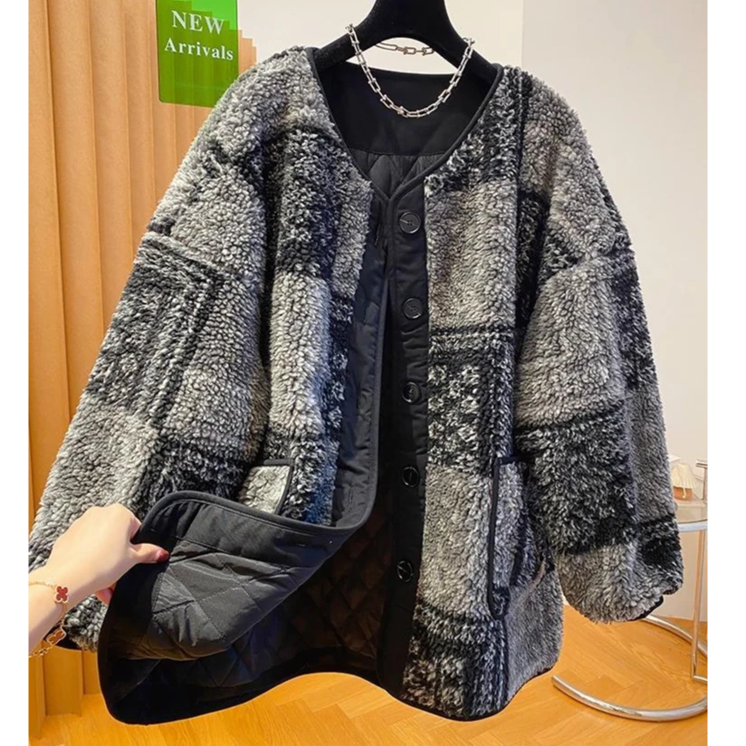 气质名媛风冬季新款高级感毛毛外套宽松显瘦富家千金穿搭秋冬加绒