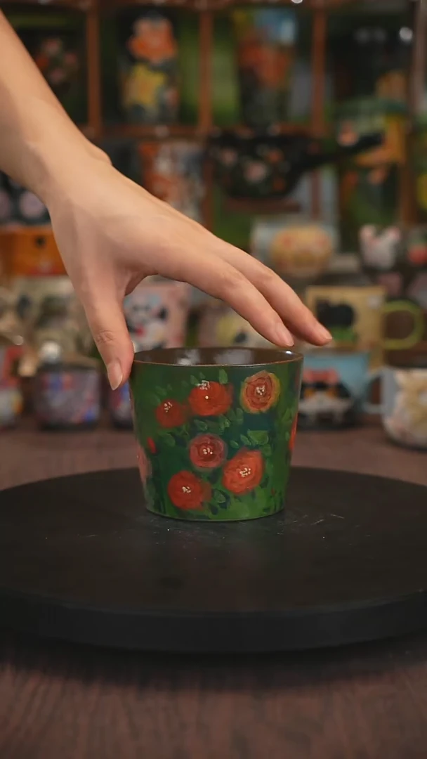 紫砂油画手绘釉下彩