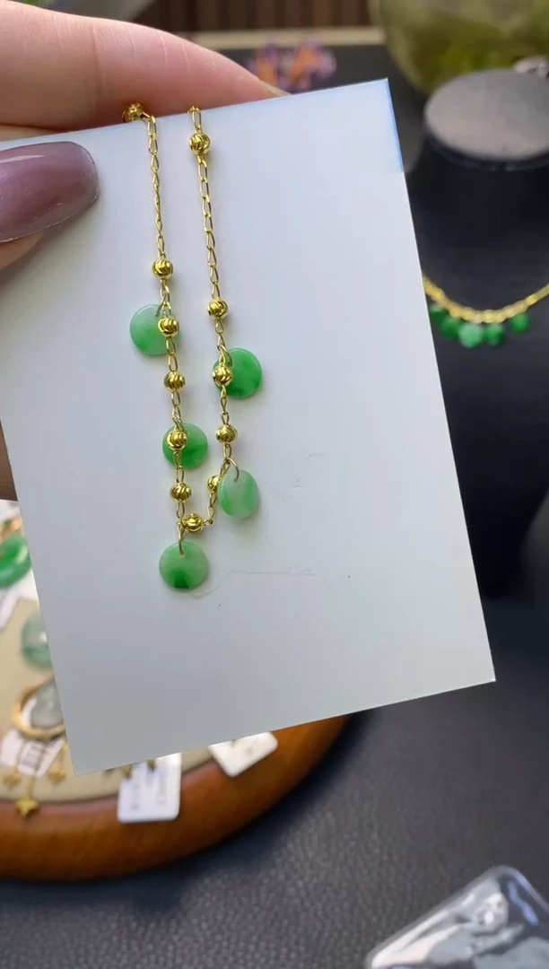 翡翠银S925镶嵌颈饰手链14575