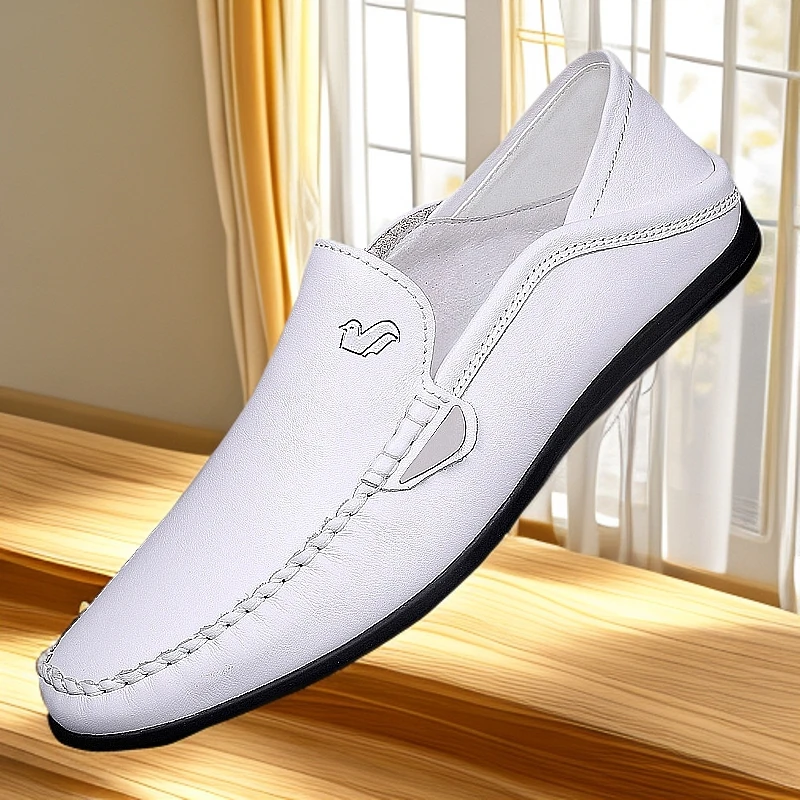 【富贵鸟正品】新款豆豆鞋软底舒适轻便休闲鞋手工缝制简约百搭皮鞋