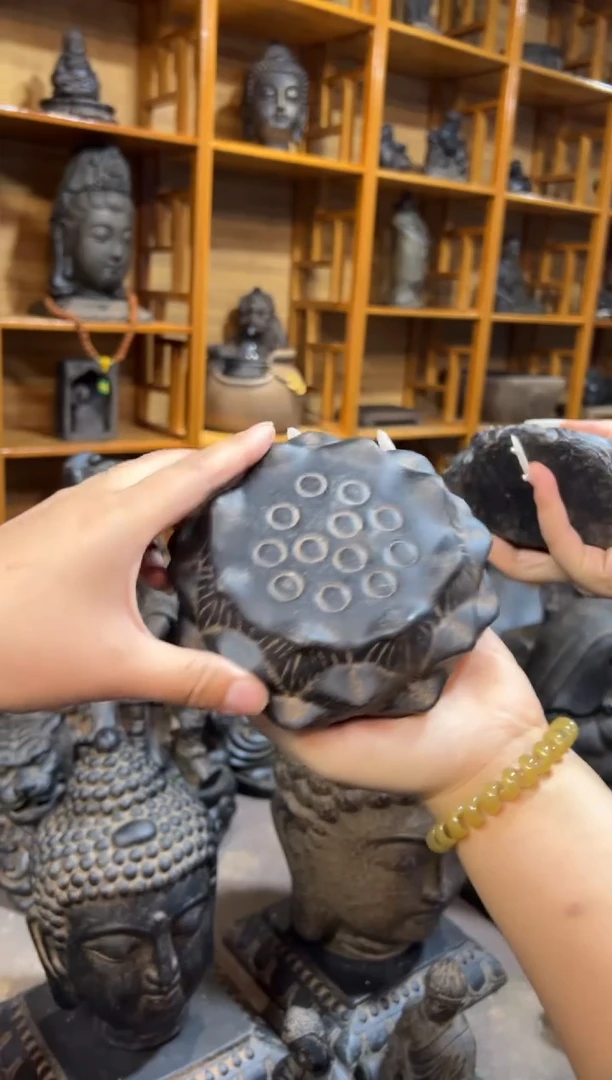 陶土【火山泥】莲蓬实心底座