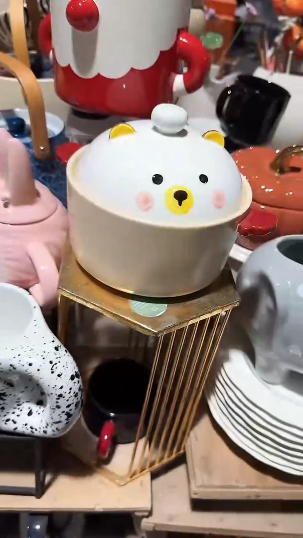 陶瓷小熊泡面碗微瑕 凑满20元包邮