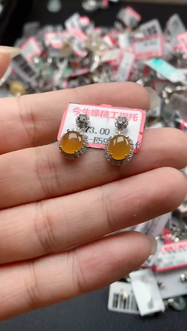 银S925镶嵌戒指翡翠天然A货缅甸翡翠