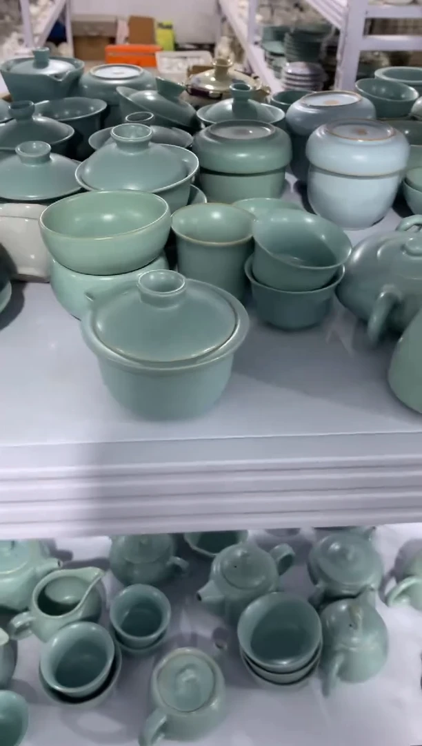 【清！一件不留】汝窑茶壶盖碗茶杯主人杯微矿点