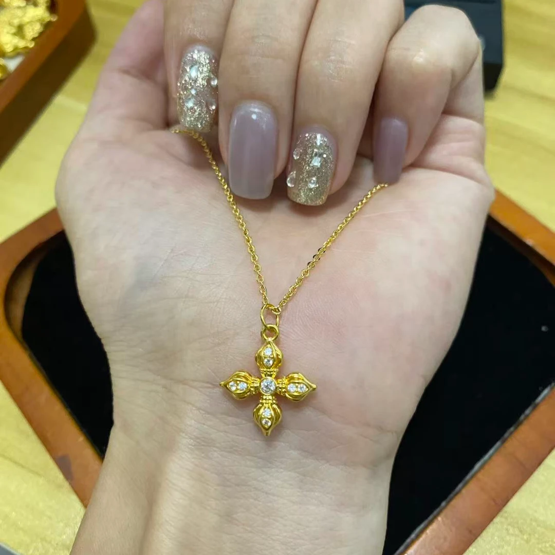 十字金刚杵足金999（赠链为合金材质）