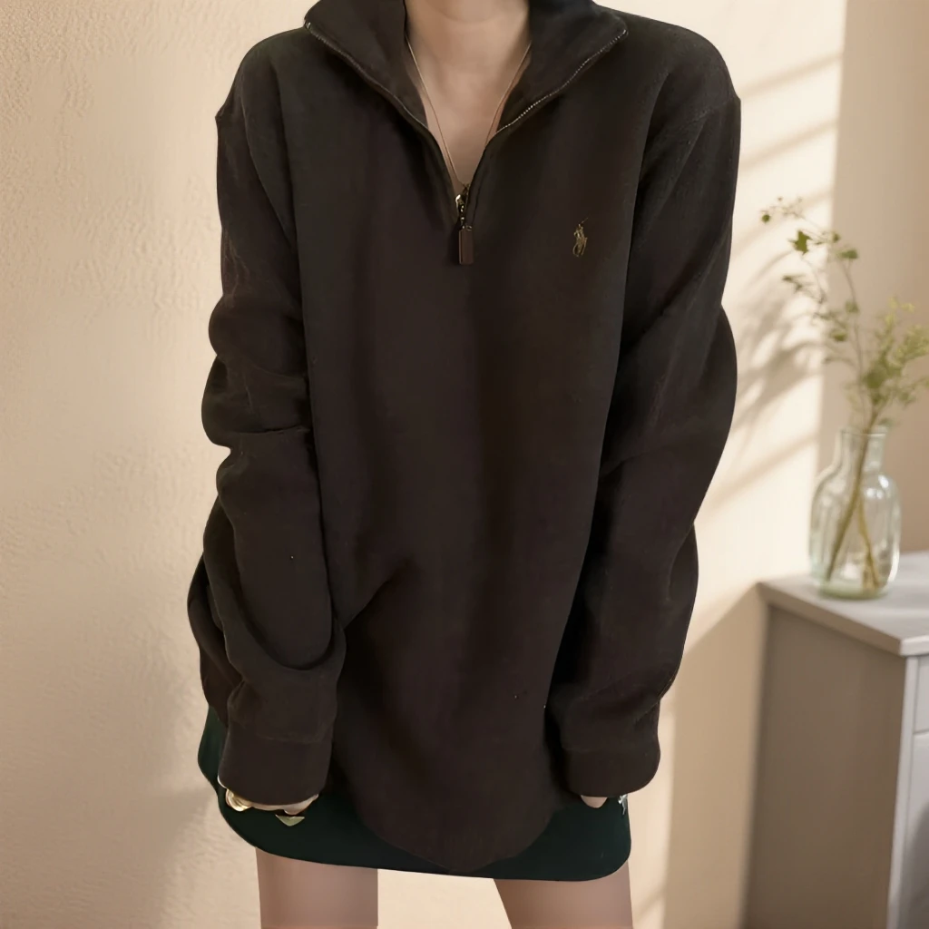 Ralph Lauren拉夫劳伦 男士【成人】 半拉链 纯色标 立领长袖套头衫