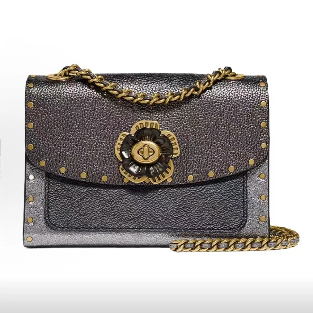 95新 COACH/蔻驰 a1362链条包山茶花铆钉