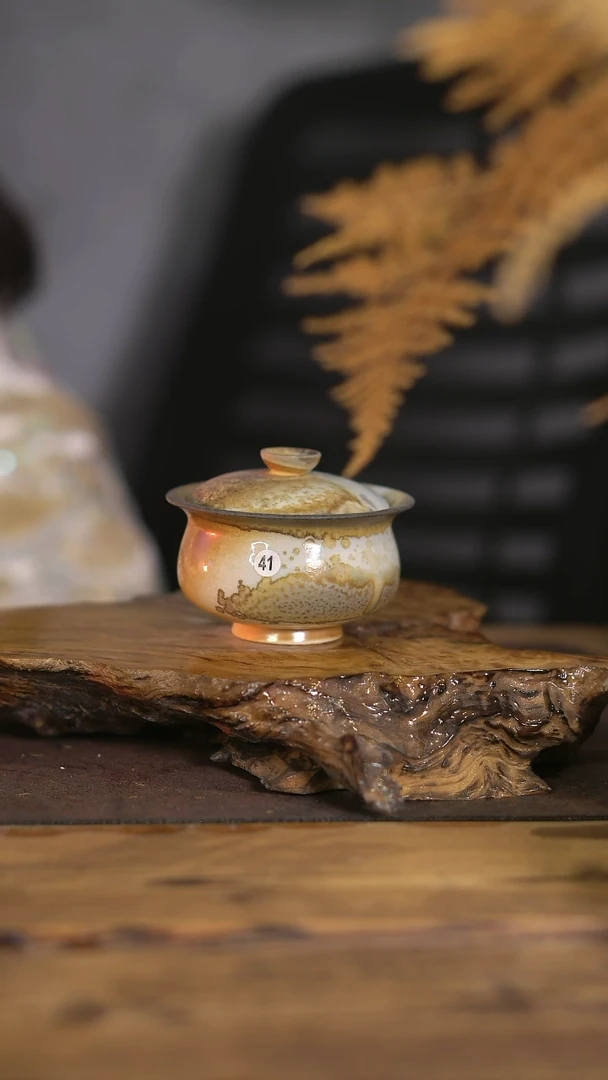 馋*猫景德镇柴烧中白泥 盖碗47