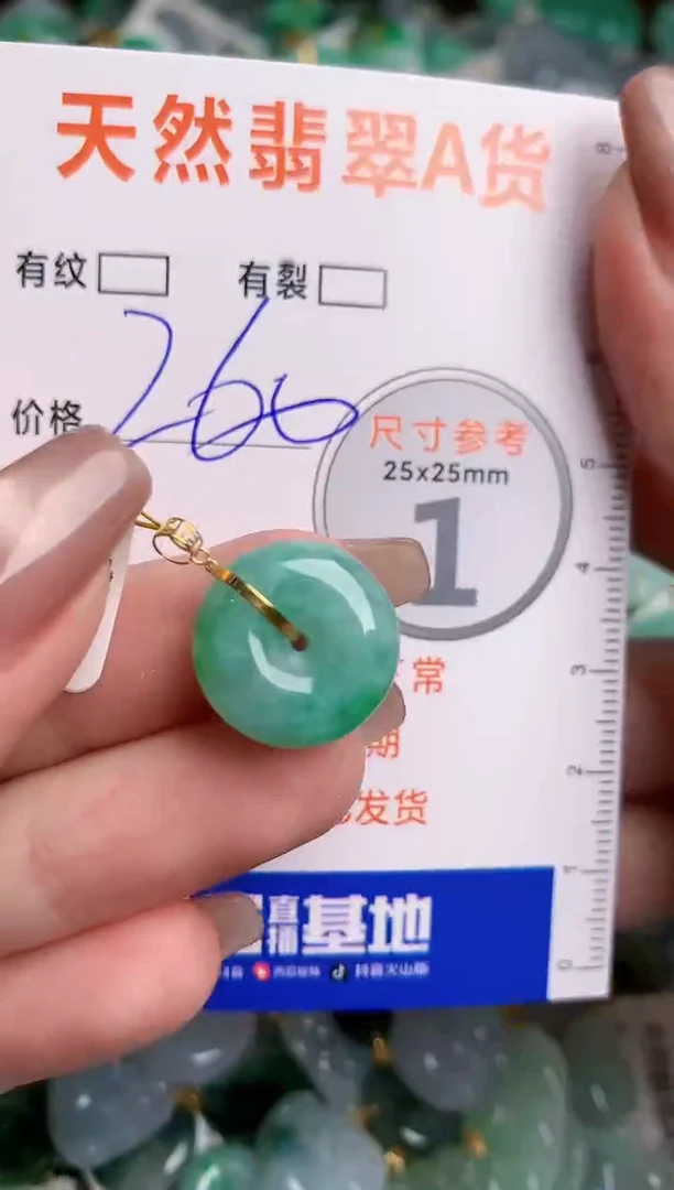 翡翠18K金镶嵌颈饰0683667995