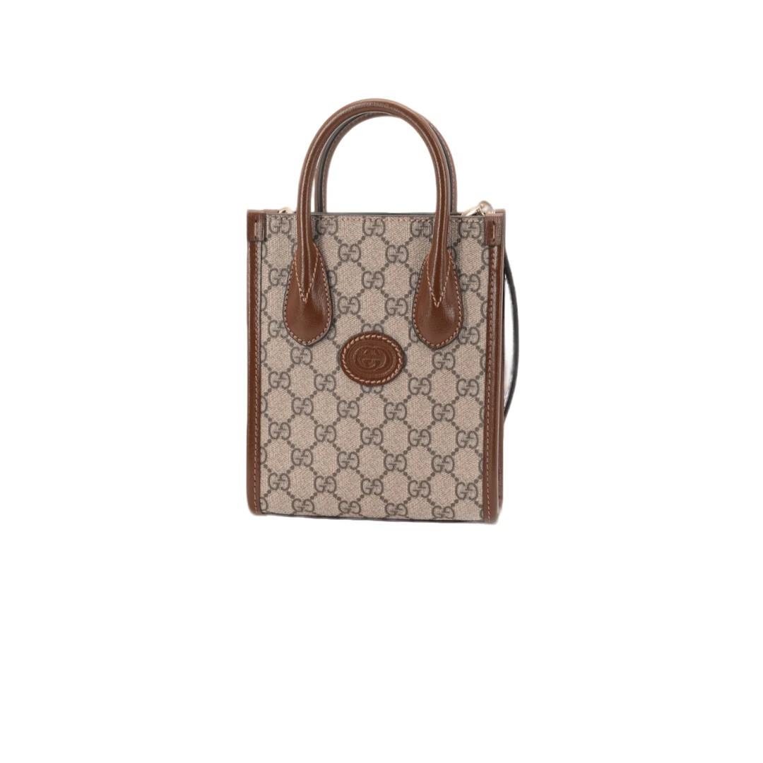 99新 GUCCI/古驰 老花小托特包