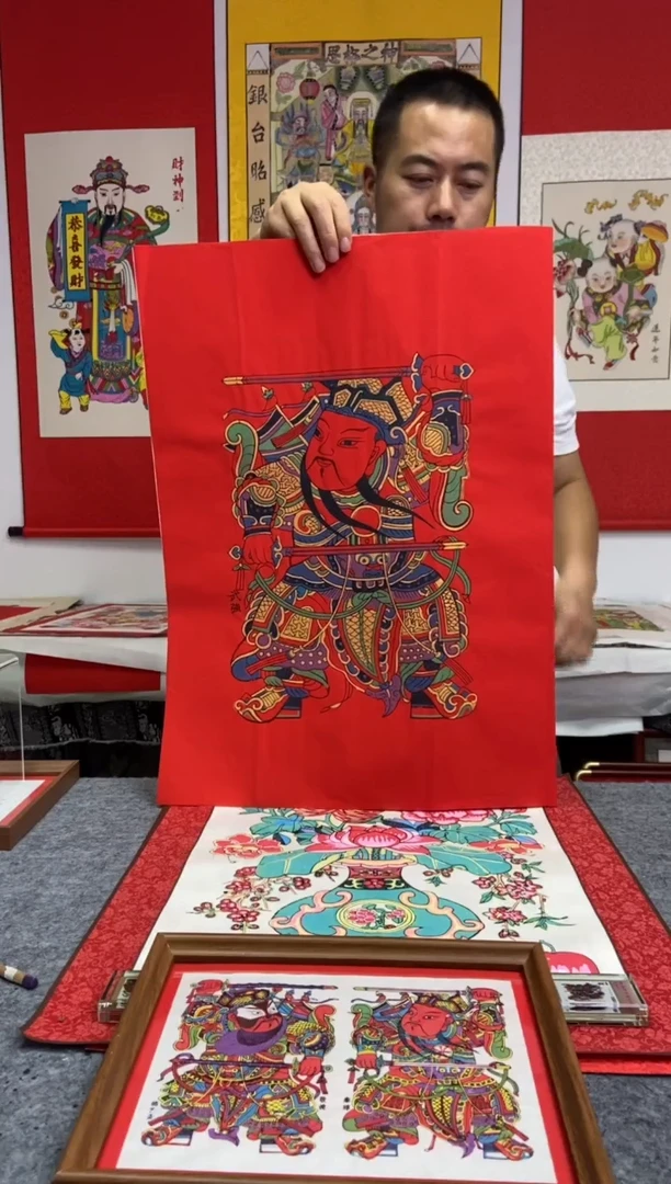 小*大中堂门神秦叔宝尉迟恭手工制作精品